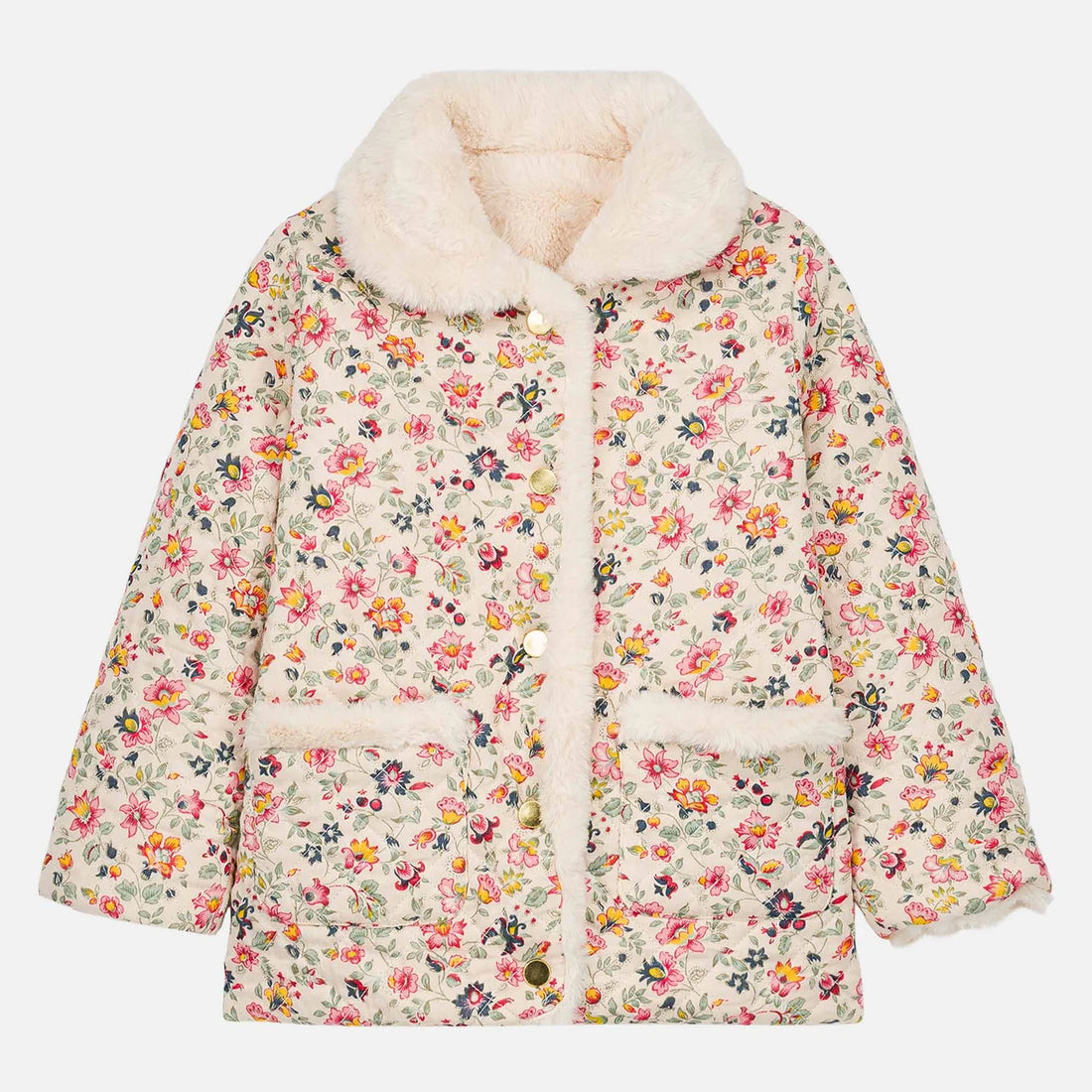 Kurtka dwustronna Dalila - Cream Wild Flowers