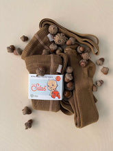 Rajstopy z bawełny organicznej z szelkami - Acorn Brown - L’enfant