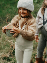 Legginsy z wełną merino z szelkami - Cream Blend - L’enfant