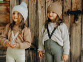 Legginsy z wełną merino z szelkami - Granite Gray - L’enfant