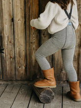 Legginsy z wełną merino z szelkami - Granite Gray - L’enfant