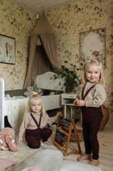 Legginsy z bawełny organicznej z szelkami - Fig Blend - L’enfant