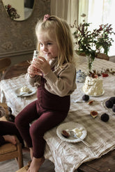 Legginsy z bawełny organicznej z szelkami - Fig Blend - L’enfant