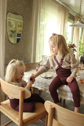 Legginsy z bawełny organicznej z szelkami - Fig Blend - L’enfant