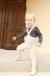 Rajstopy z bawełny organicznej z szelkami - Cream Blend - L’enfant