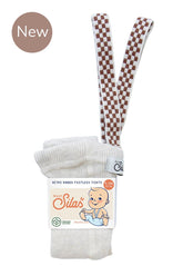 Legginsy z bawełny organicznej z szelkami - Cream Blend Checked - L’enfant