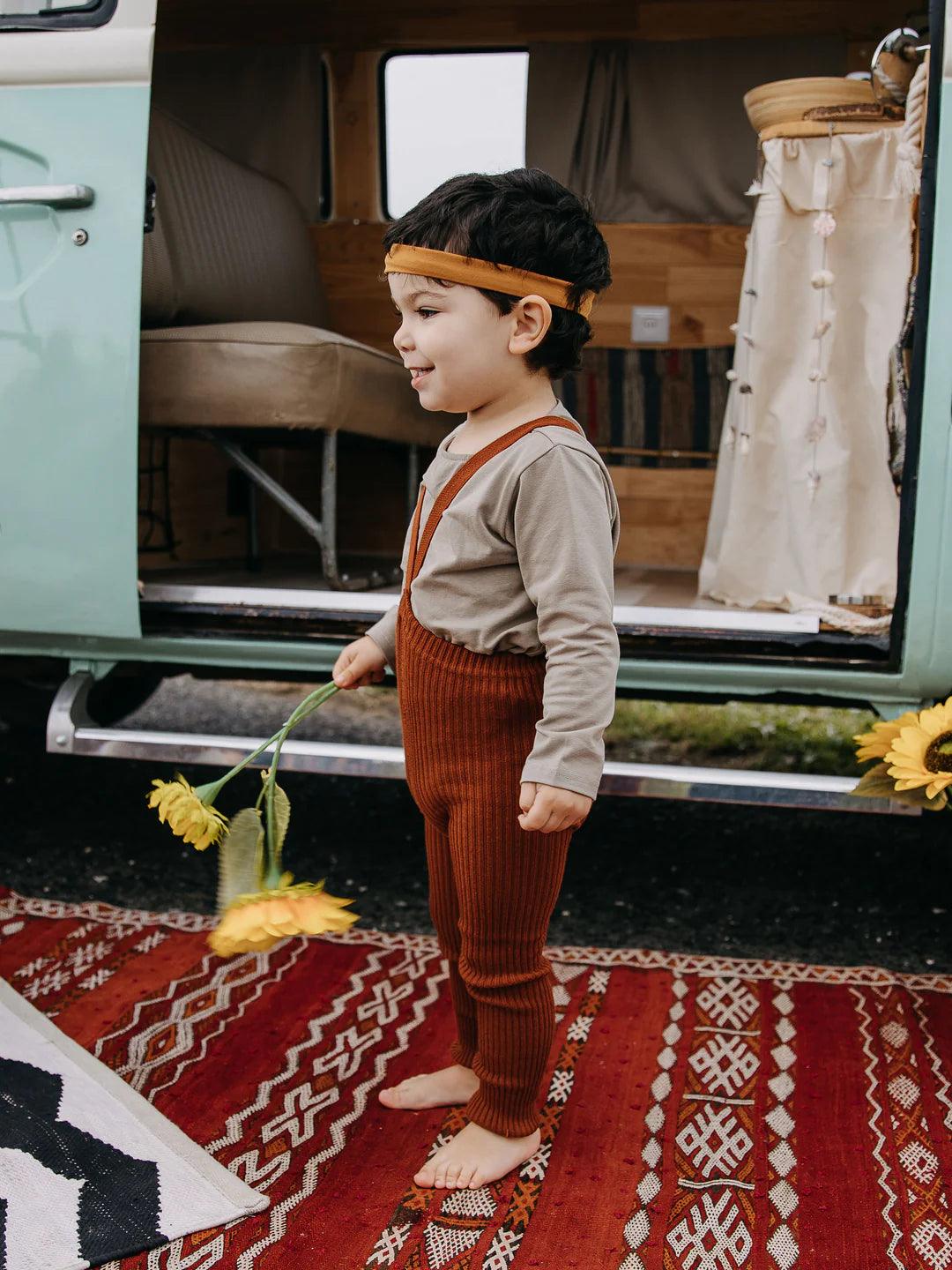 Legginsy z bawełny organicznej Hippy - Cinnamon - L’enfant