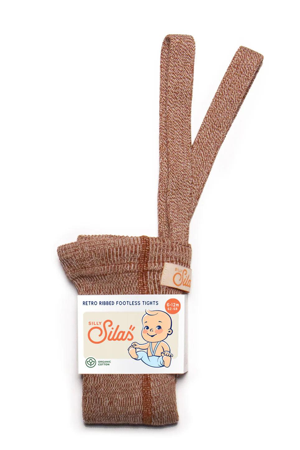 Legginsy z bawełny organicznej z szelkami - Salted Caramel - L’enfant
