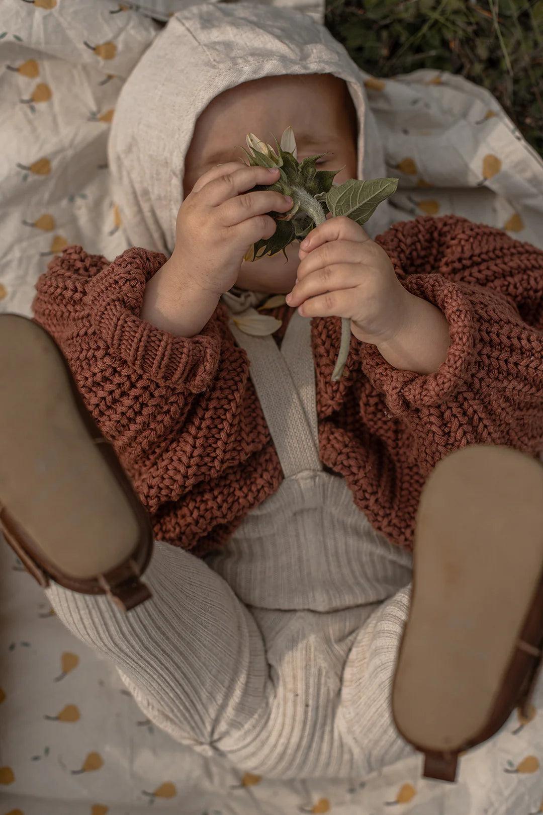 Rajstopy z bawełny organiczne Hippy - Cream Blend - L’enfant