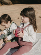 Legginsy z bawełny organicznej z szelkami - Acai Smoothie - L’enfant