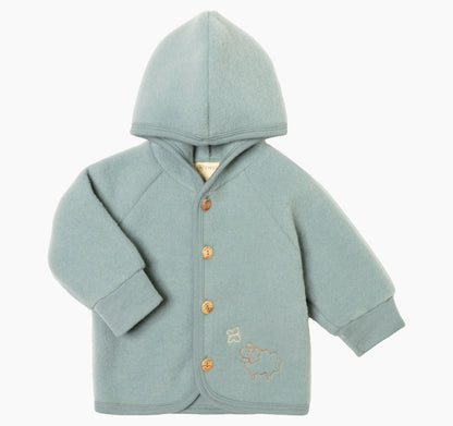 Kurtka z wełny merino mountain blue z wyszyciem (limitowana)