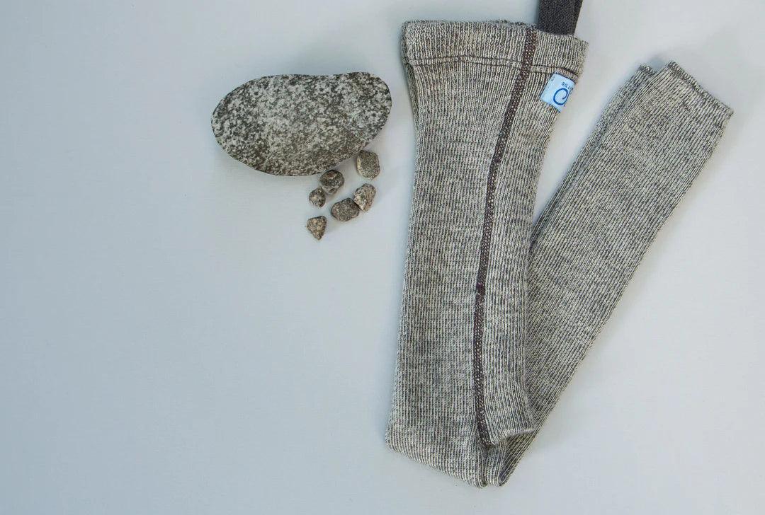 Legginsy z wełną merino z szelkami - Granite Gray - L’enfant