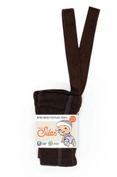 Legginsy z wełną merino z szelkami - Espresso Brown - L’enfant
