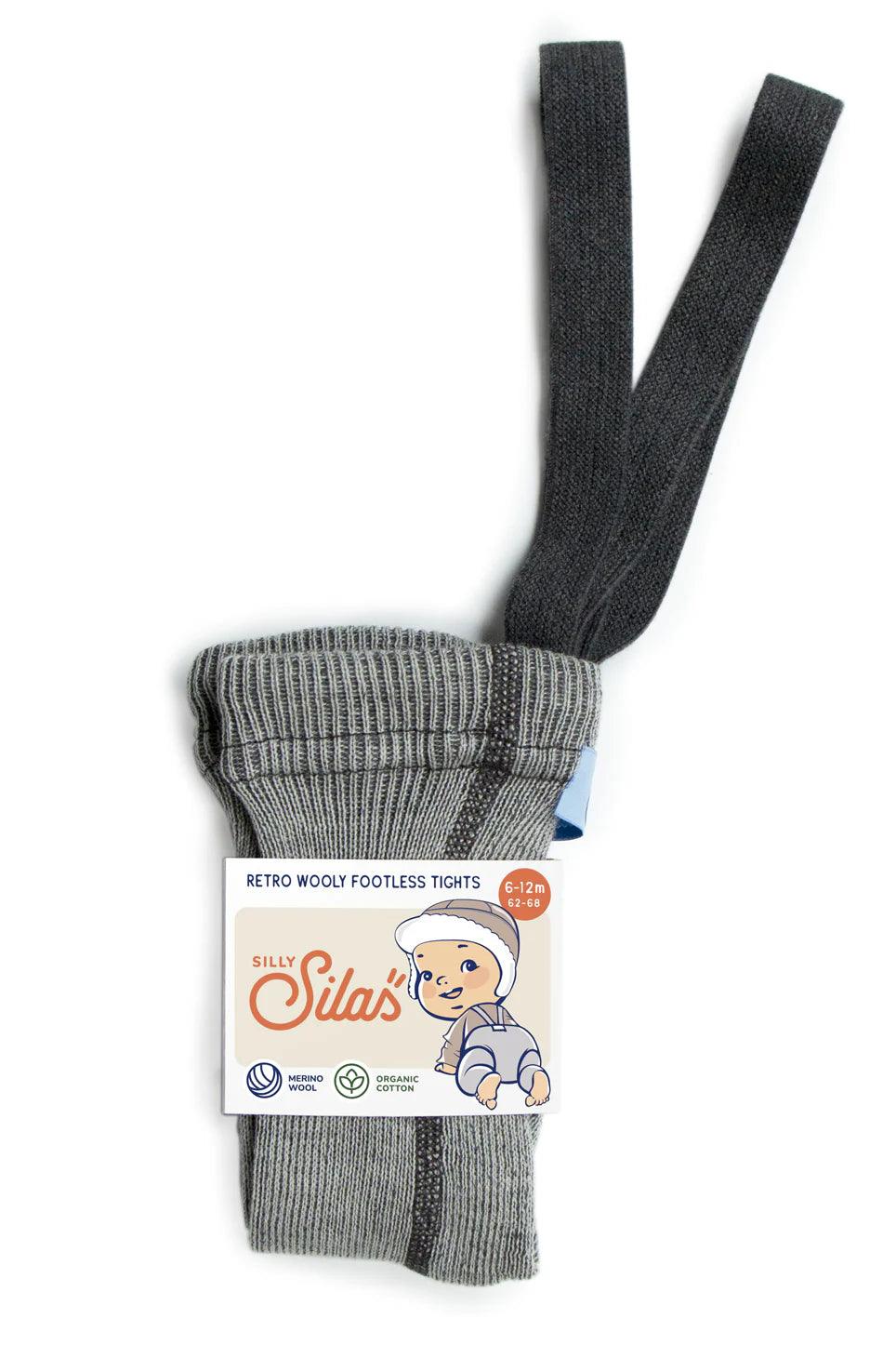 Legginsy z wełną merino z szelkami - Granite Gray - L’enfant