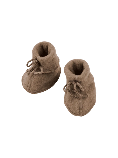 Merino wool baby booties - Walnut