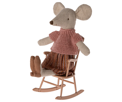 Akcesoria dla lalek - Rocking chair, Mouse - Dark powder