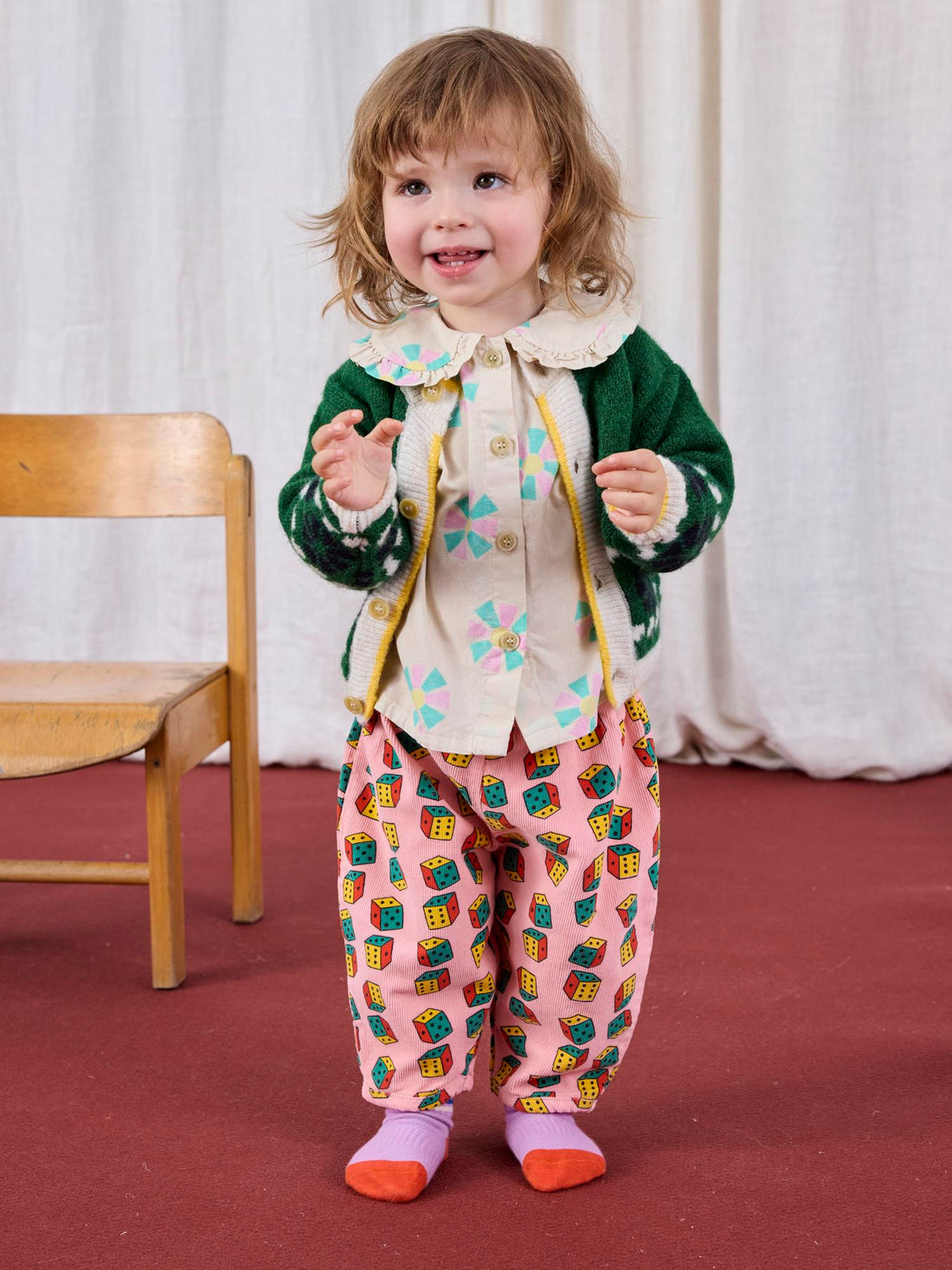 Spodnie niemowlęce Dices all over micro corduroy