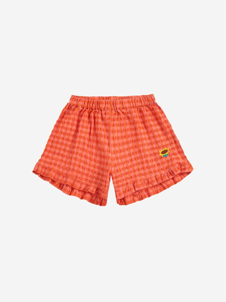 Szorty Vichy ruffle woven