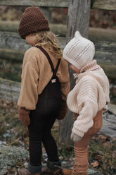 Legginsy z wełną merino z szelkami - Espresso Brown - L’enfant
