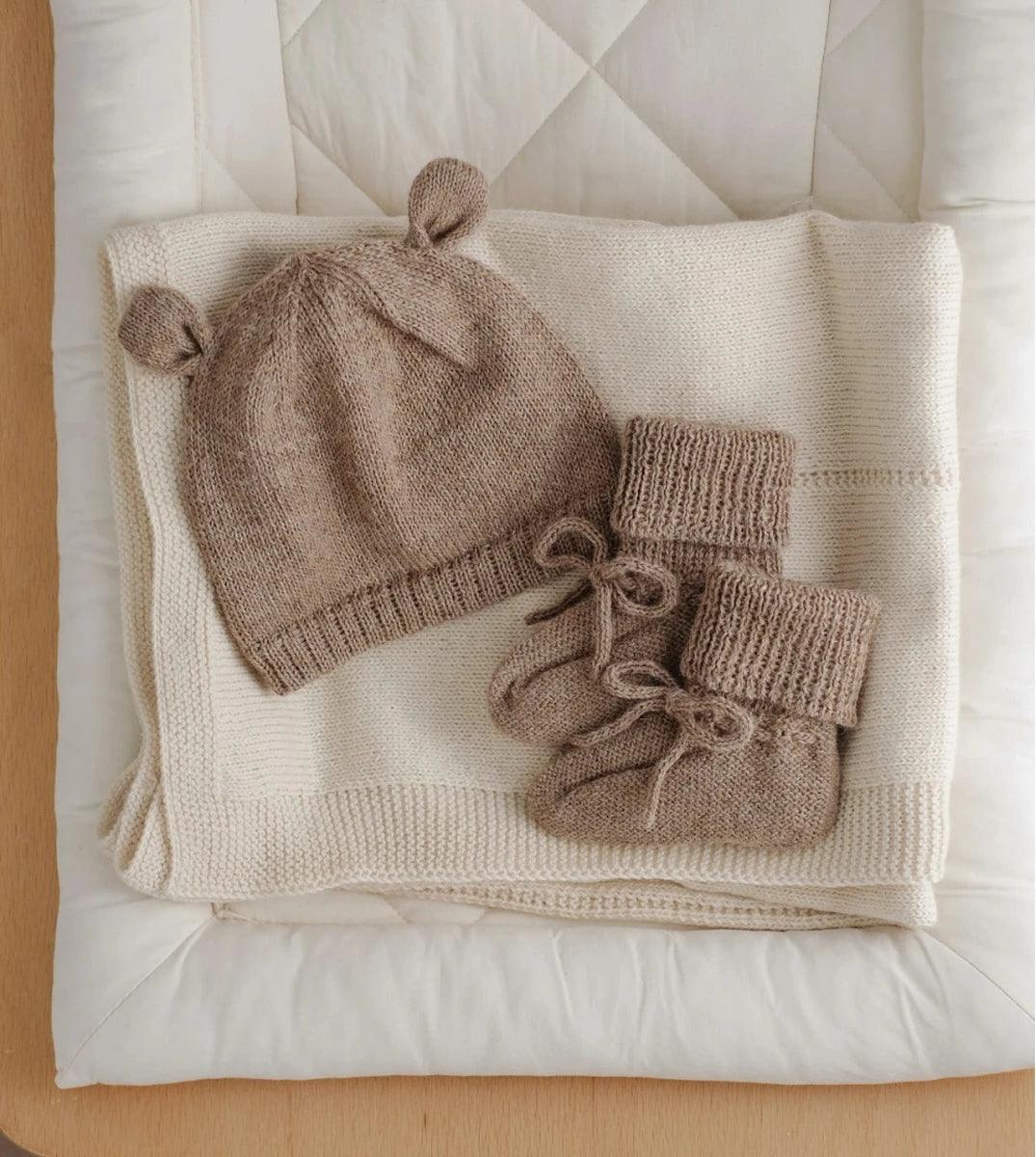 Czapeczka dzianinowa miś - Oat - L’enfant
