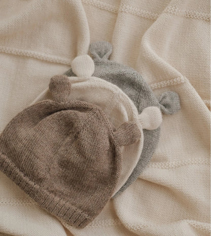 Czapeczka dzianinowa miś - Grey