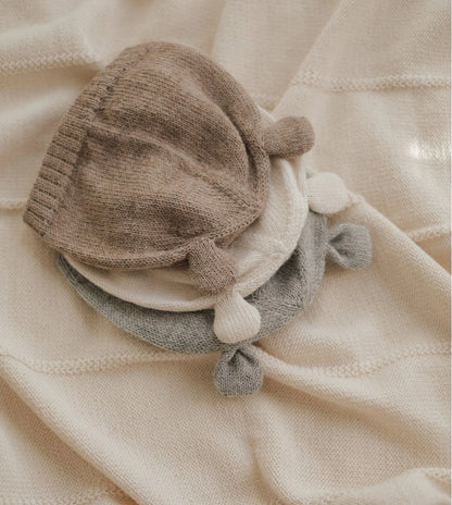 Czapeczka dzianinowa miś - Grey