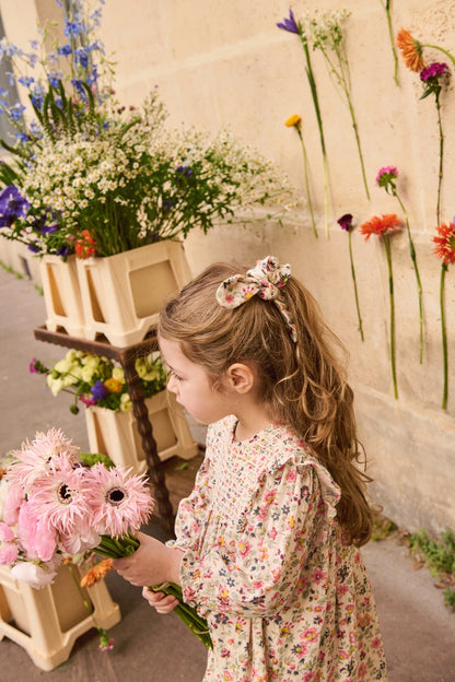 Gumka scrunchie Chloe - Cream Wild Flowers