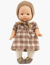 Bonetka dla lalek Vintage handmade crochet chestnut beguin - L’enfant