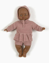 Bonetka dla lalek Élie beguin in tea pink knit - L’enfant