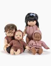 Bonetka dla lalek Élie beguin in tea pink knit - L’enfant