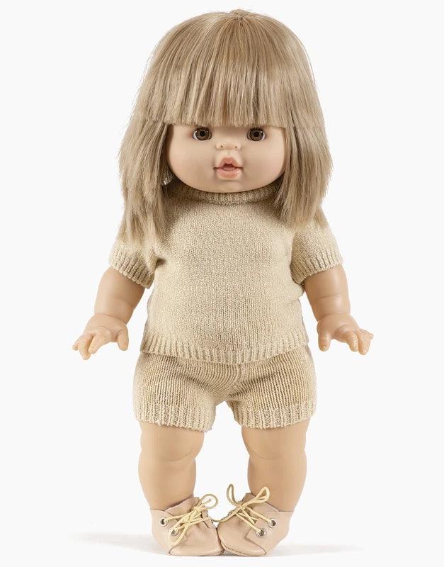 Sweter dla lalek Paula Short Sleeve Cream Knit Sweater - L’enfant