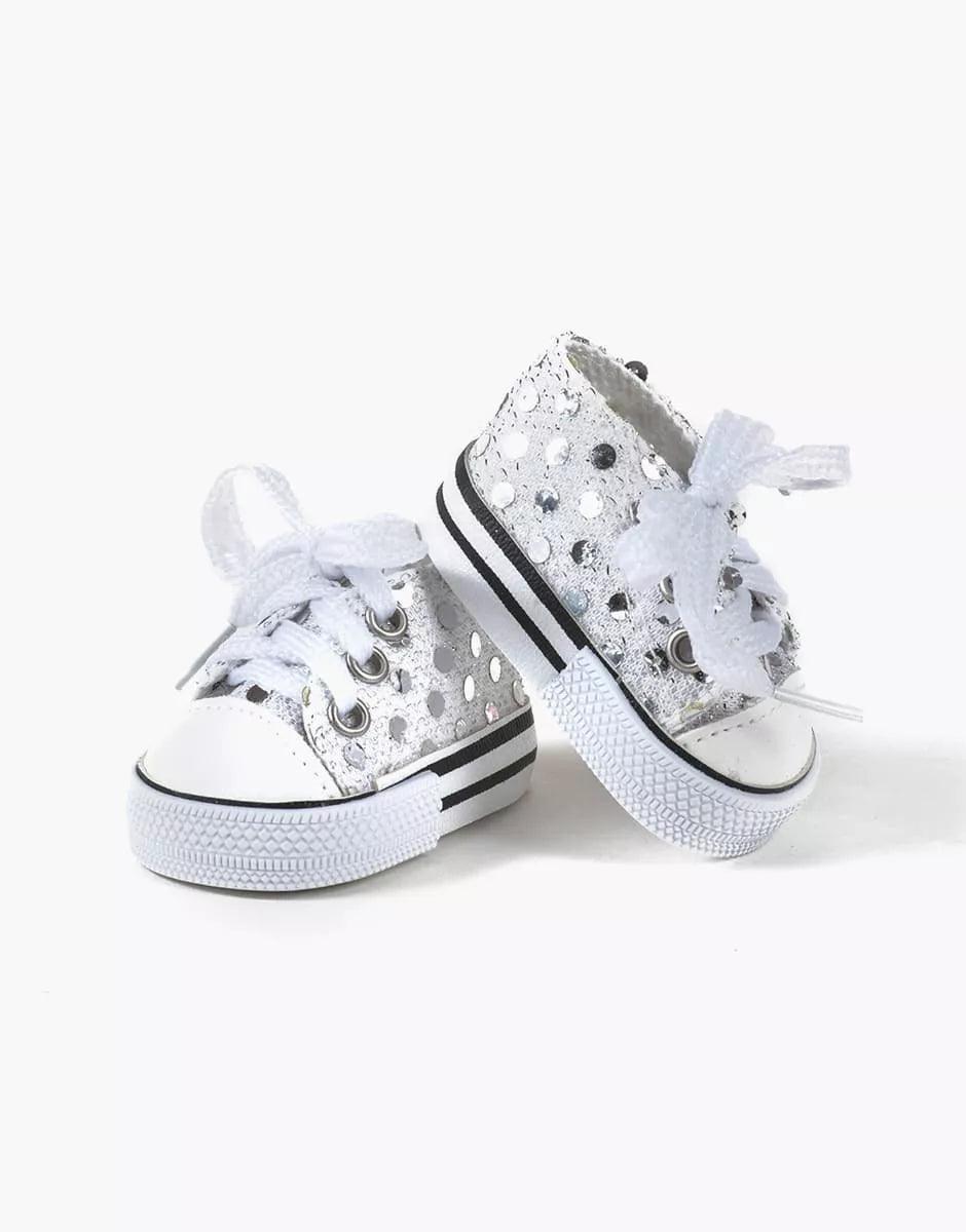 Buty dla lalki Komvers white sequin sneakers - L’enfant