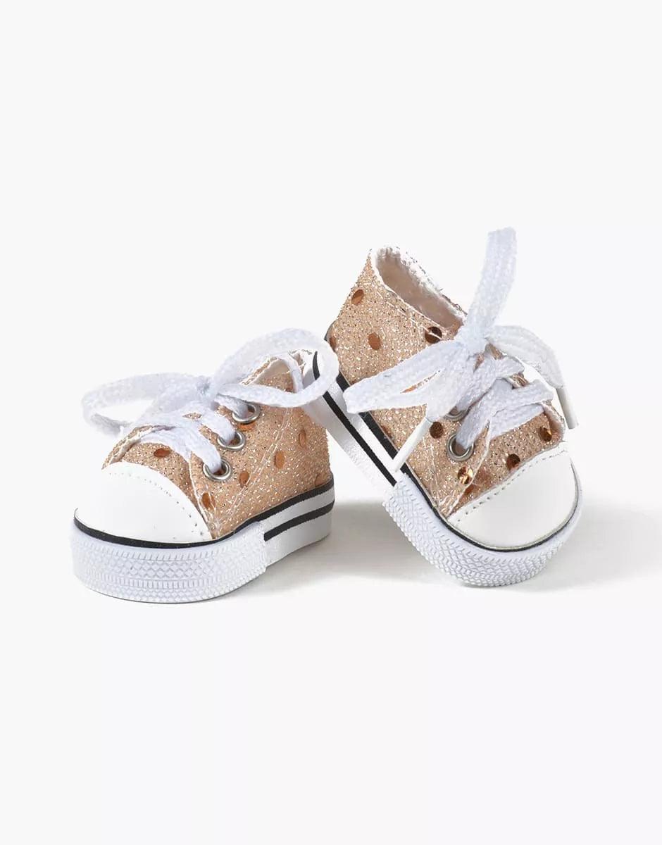 Buty dla lalki Komvers gold sequin sneakers - L’enfant