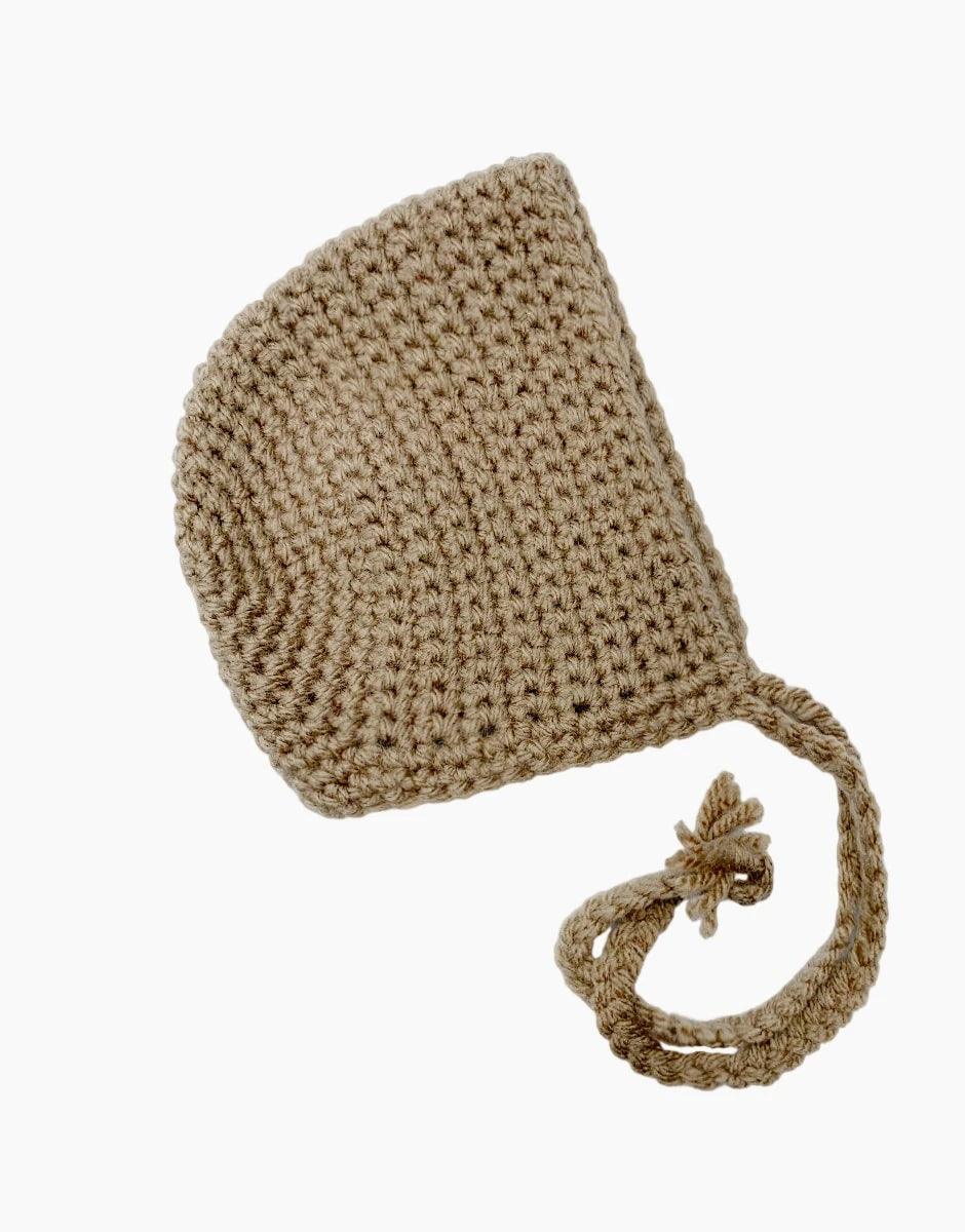Bonetka dla lalek Vintage handmade crochet chestnut beguin - L’enfant