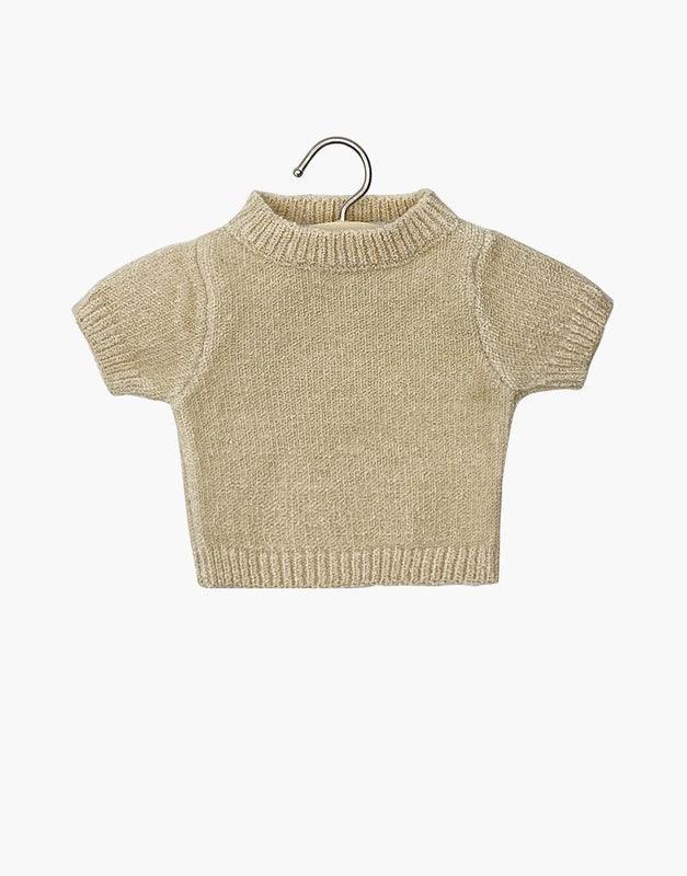 Sweter dla lalek Paula Short Sleeve Cream Knit Sweater - L’enfant