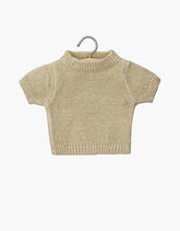 Sweter dla lalek Paula Short Sleeve Cream Knit Sweater - L’enfant
