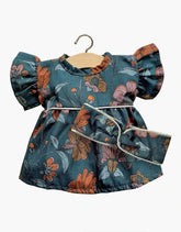 Sukienka dla lalek Daisy dress and its Joëlle cotton crossover headband with lurex piping - L’enfant