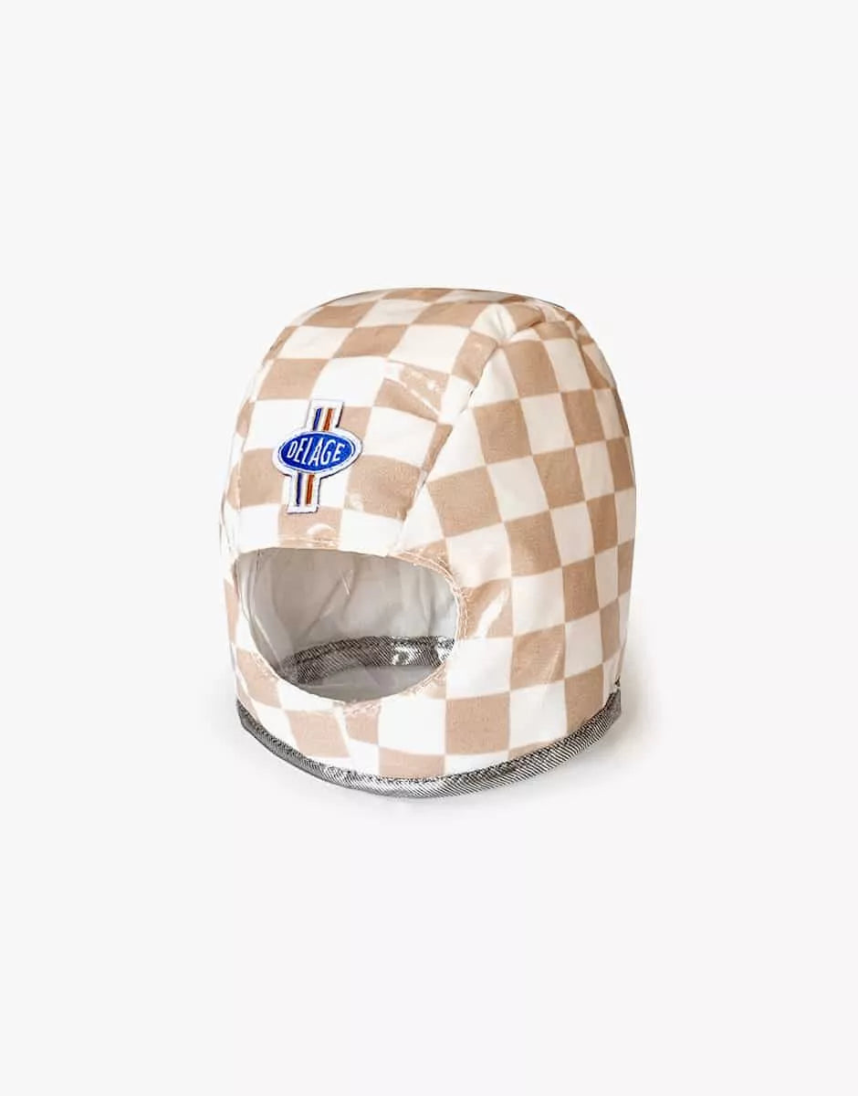 Kask dla lalek Minikane X Delage – Casque Xavier damier beige et blanc