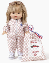 Kombinezon dla lalek Minikane X Delage – Sophia pink and white checkered jumpsuit - L’enfant