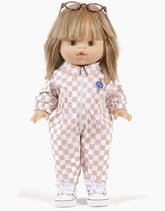 Kombinezon dla lalek Minikane X Delage – Sophia pink and white checkered jumpsuit - L’enfant