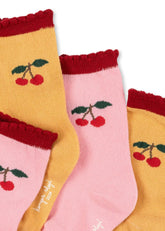 Skarpety 2-pak Jaquard Frill - Cherry - L’enfant