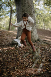 Legginsy z bawełny organicznej z szelkami - Cinnamon - L’enfant