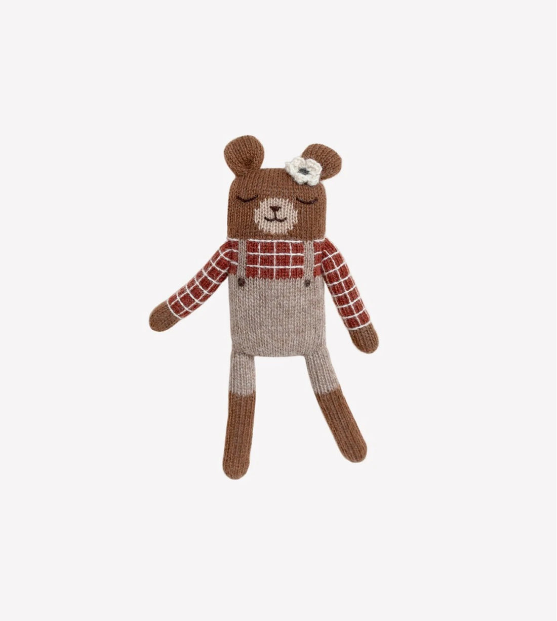Przytulanka z alpaki - Miś sienna plaid shirt