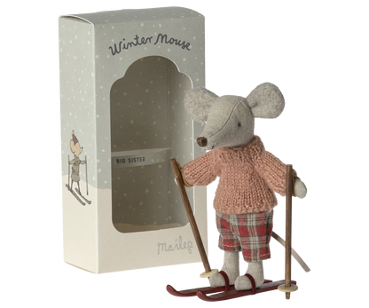 Myszka - Winter mouse with ski set, Big sister