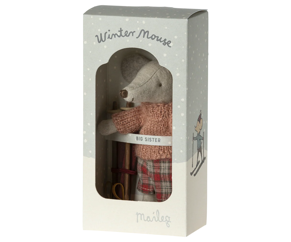 Myszka - Winter mouse with ski set, Big sister