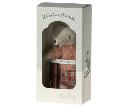 Myszka - Winter mouse with ski set, Big sister